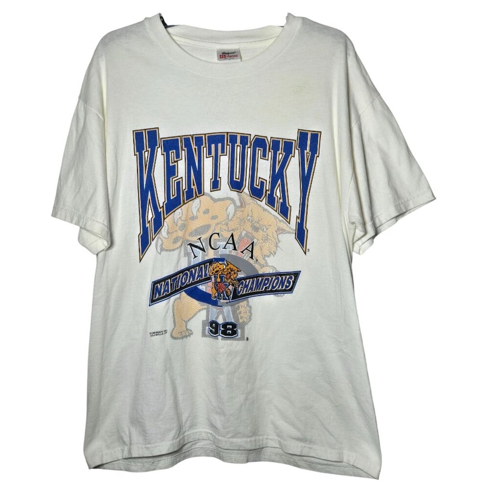 Vintage 1998‎ Kentucky Wildcats NCAA National Champions T-Shirt Large Vtg Retro